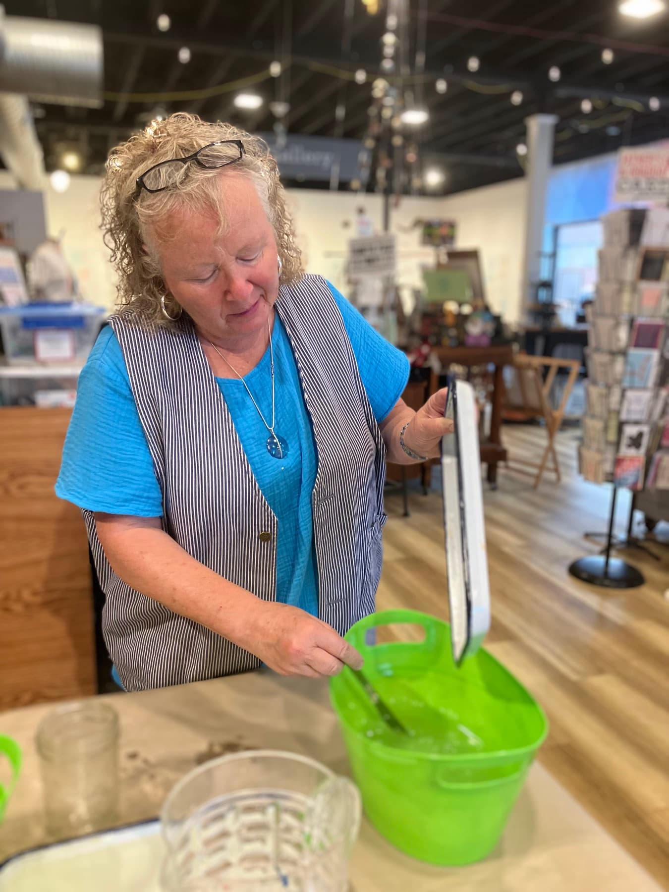 Susan at work in the studio
