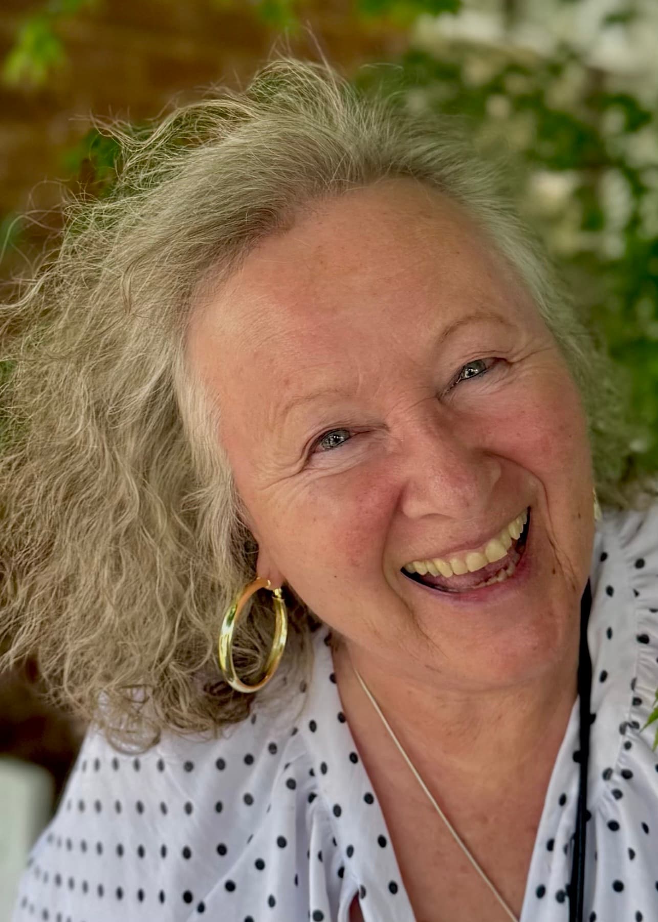 Susan Lachmann, laughing